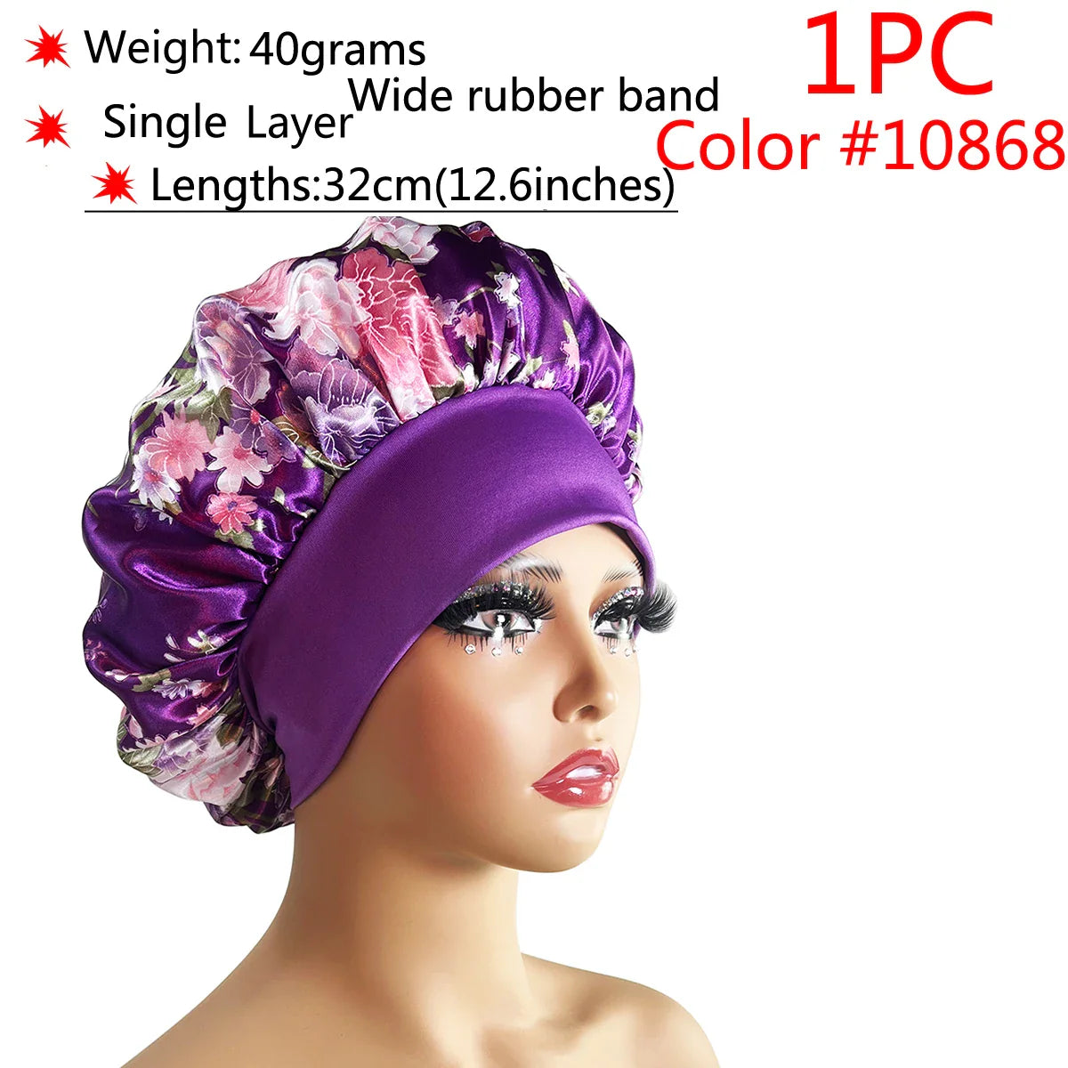 Adjustable Satin Sleep Bonnet-22