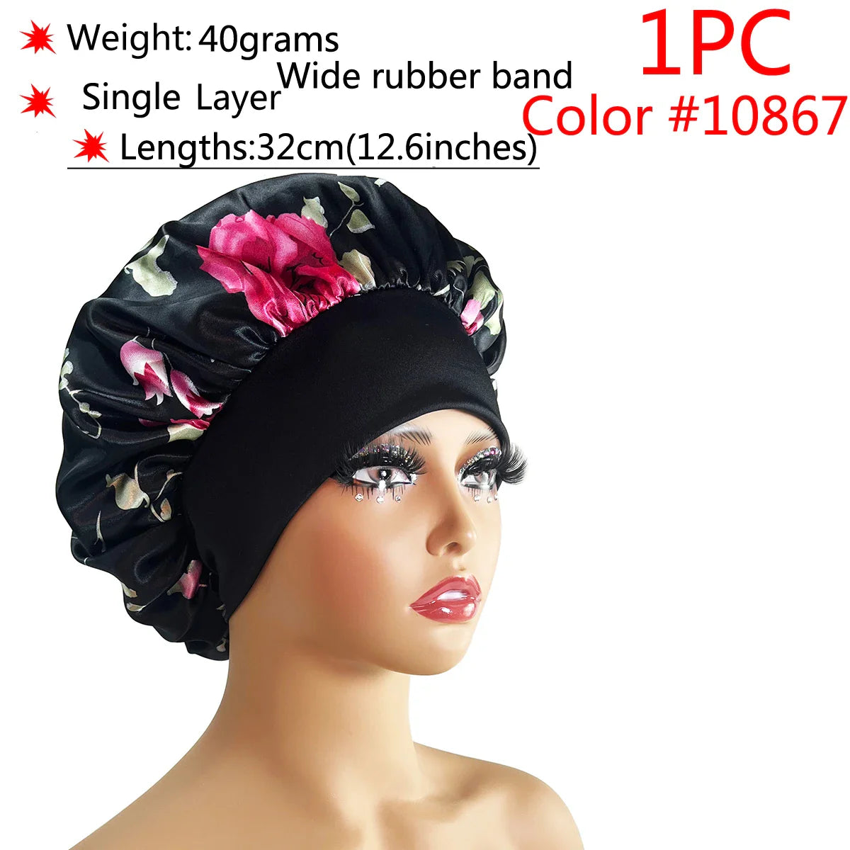 Adjustable Satin Sleep Bonnet-24