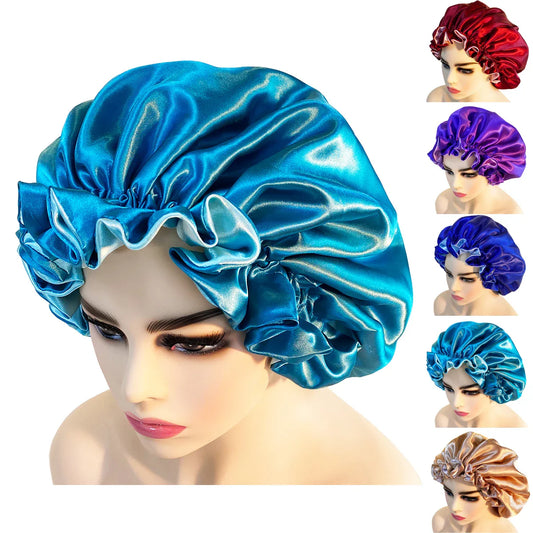 Adjustable Satin Sleep Bonnet-0